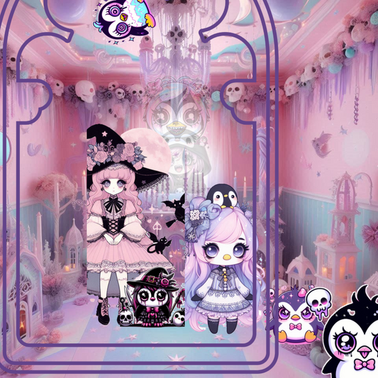 Pastel Goth Penguin Party Kawaii