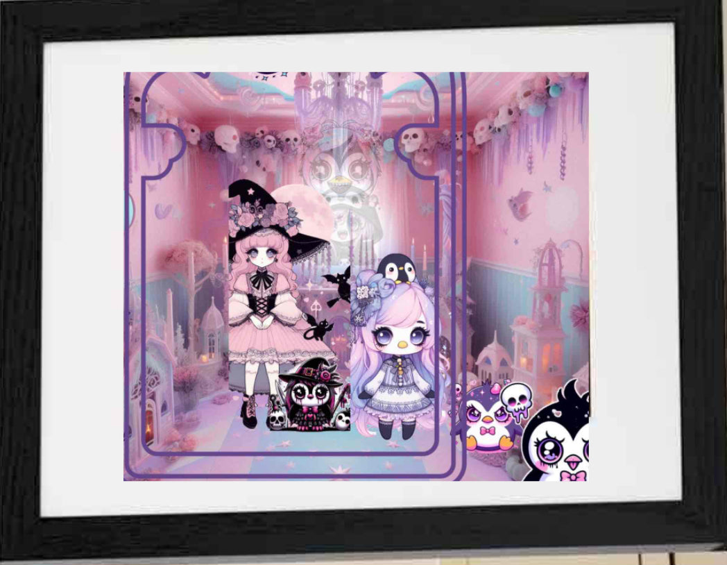 Pastel Goth Penguin Party Kawaii